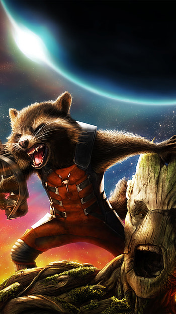 Rocket Raccoon, , Groot WIP HD phone wallpaper