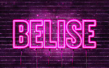 Happy Birtay Belise, , pink neon lights, Belise name, creative, Belise Happy Birtay, Belise Birtay, popular french female names, with Belise name, Belise HD wallpaper