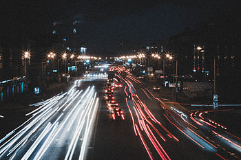 Cities, Road, Movement, Traffic, Night City HD wallpaper