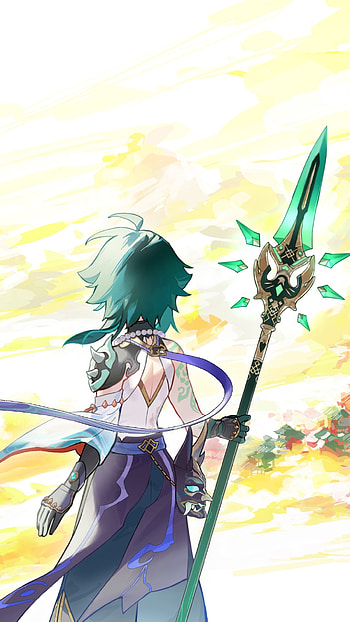 Genshin Impact — Jade Spear at Sunset, video game, Genshin Impact HD phone wallpaper