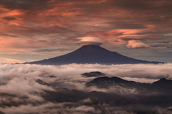 Mount Fuji Clouds, mount-fuji, mountains, nature, clouds HD wallpaper