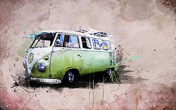 vw combi van volkswagen kombi hippie bus HD wallpaper