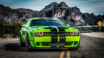 Glossy Green Dodge Challenger, dodge-challenger, dodge, cars, muscle-cars HD wallpaper