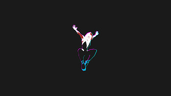 Gwen Minimal 10k, gwen-stacy, superheroes, minimalism, minimalist, dark, black HD wallpaper