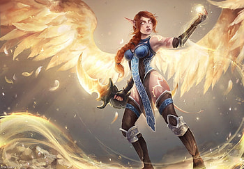 Angel, wings, astrisjursen, fantasy, girl HD wallpaper