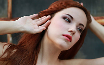 redhead, pose, pretty, beauty HD wallpaper