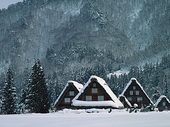 Landscape, Winter, Houses HD wallpaper