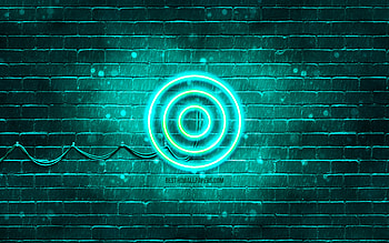 Target turquoise logo, , turquoise brickwall, Target logo, brands, Target neon logo, Target HD wallpaper