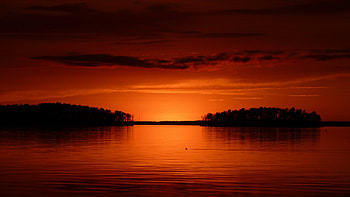 Lake Murray Orange Sky Dramtic Sunset Silhouette, lake, orange, sky, sunset, silhouette, nature HD wallpaper