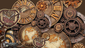 Steampunk, Firefox theme, gears, science, science fiction, chains, technoglogy, clocks HD wallpaper