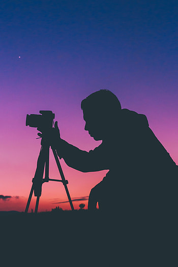 Sunset, Dark, Silhouette, Human, Person, grapher, Camera HD phone wallpaper