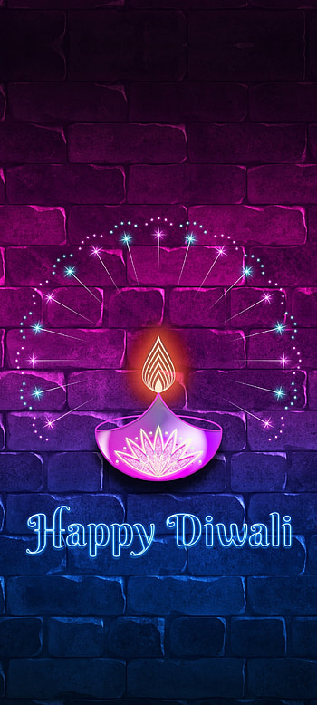 Happy Diwali, Diwali , red, beautiful, art, neon HD phone wallpaper