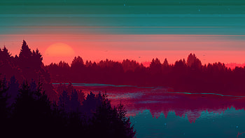 River Evening Digital Art , river, evening, artist, artwork, digital-art, deviantart HD wallpaper