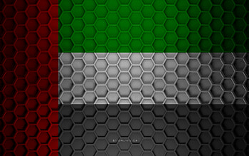 United Arab Emirates flag, UAE, 3d hexagons texture, United Arab Emirates, 3d texture, United Arab Emirates 3d flag, metal texture, flag of United Arab Emirates, UAE flag HD wallpaper