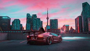 Lamborghini Aventador, Animated masterpiece, Dynamic , Captivating visuals HD wallpaper