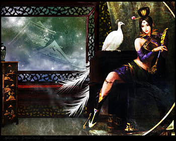 Nightingale Song, animal, bird, cute, chinese, girl, beautiful, oriental, beauty, anime girl, anime, pretty HD wallpaper