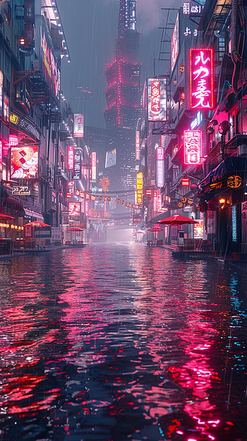 Japan Street, Japan, water, city HD phone wallpaper
