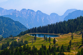 Trees, Nature, Sky, Mountains, Lake HD wallpaper