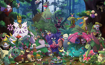 Pokmon fan art, Grass Pokmon, Creative interpretations, Fan love HD wallpaper