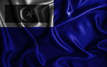 Kemaman Terengganu District flag, , district of Terengganu, silk wavy flags, Day of Kemaman Terengganu District, fabric flags, Flag of Kemaman Terengganu District, 3D art, Asia, Kemaman Terengganu District, Malaysia HD wallpaper