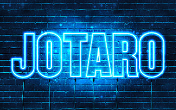 Happy Birtay Jotaro, , blue neon lights, Jotaro name, creative, Jotaro Happy Birtay, Jotaro Birtay, popular japanese male names, with Jotaro name, Jotaro HD wallpaper