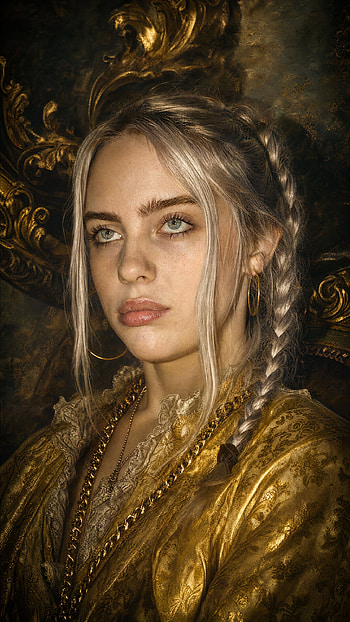 Baroque Gold Muse , Woman, Portrait, Braid HD phone wallpaper