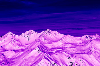 Nature, Mountains, Twilight, Snow, Violet, View From Above, Vertex, Dusk, Purple, Tops HD wallpaper