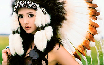 Tribal Beauty, tribal, cute, feathers, beauty HD wallpaper