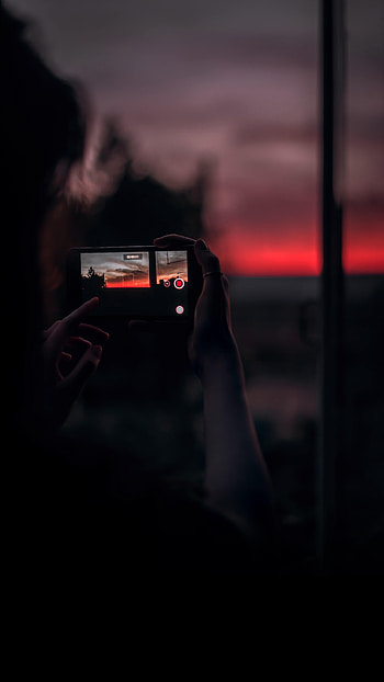 Sunset, Dark, Hands, Shooting, Survey, Tele HD phone wallpaper