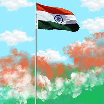 Indian flag, cloud, sky HD phone wallpaper