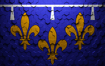 Flag of Orleanais, honeycomb art, Orleanais hexagons flag, Orleanais 3d hexagons art, Orleanais flag HD wallpaper