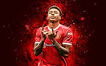 Jesse Lingard, , 2021, Manchester United FC, english footballers, red neon lights, Premier League, soccer, Jesse Lingard , football, Man United, Jesse Lingard Manchester United HD wallpaper
