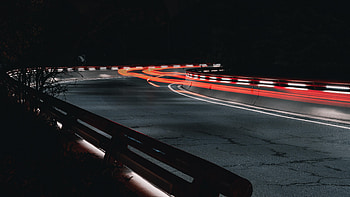 Night, Dark, Road, Turn, Long Exposure, Illumination, Backlight HD wallpaper