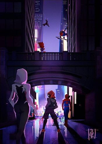 Spider-verse, Spider-man, marvel, multiverse, peny, peter, gwen, miles HD phone wallpaper
