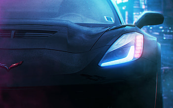 Chevrolet Corvette C7 Stingray, , headlights, supercars, 2014 cars, front view, 2014 Chevrolet Corvette, american cars, Chevrolet HD wallpaper