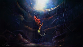 Underwater, Mermaid, fantasy, art HD wallpaper