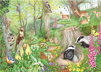 Animals, animal, painting, art, pictura, forest HD wallpaper