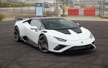 Lamborghini Huracan, front view, exterior, white supercar, Huracan EVO RWD, Vorsteiner, Huracan tuning, white Huracan, Italian sports cars, Lamborghini HD wallpaper