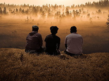 Three friends, people_in_nature, sky HD wallpaper