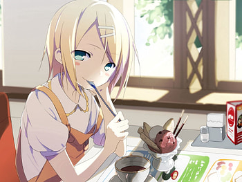 Anime, Desert, Cup, Girl, Blonde HD wallpaper