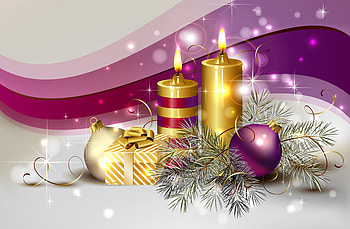 Happy Holidays!, yellow, pink, craciun, candle, christmas, card, new year HD wallpaper
