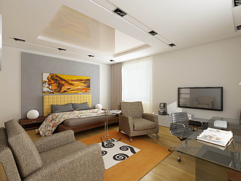 Interior, Miscellanea, Miscellaneous, Furniture, Bed, Living Room, Bedroom, Scope, Spaciousness HD wallpaper