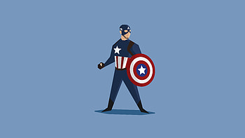 Iconic Captain America, captain-america, superheroes, artwork, digital-art, minimalism, deviantart HD wallpaper