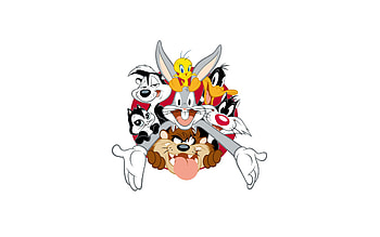 Minimalism, White background, Taz, Daffy Duck HD wallpaper