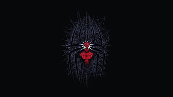 Spider-man, dark, minimalist, digital art HD wallpaper