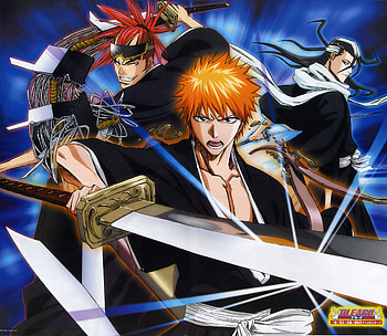 Bleach Anime, bleach, ichigo, anime, renji, byakuya, kurosaki HD wallpaper