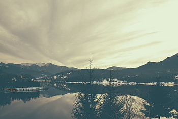 Nature, Mountains, Lake, Bw, Chb, Romania HD wallpaper