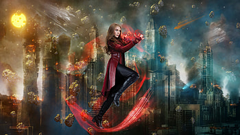 Scarlet Witch Powerful , scarlet-witch, superheroes, artist, artwork, digital-art, deviantart HD wallpaper