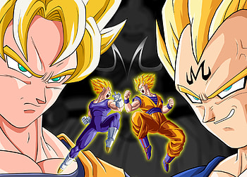 Goku Vs Vegeta, goku, vegeta, majinbuu, majin, dragonballz HD wallpaper