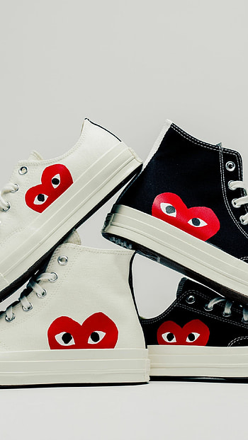 Comme des Garcons x Converse, Sneaker collaboration, Fashion footwear, Urban style HD phone wallpaper